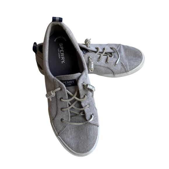Sperry Top-Sider Pier Wave Sparkle Gray Canvas Shoes Women’s Size 9.5 - Picture 6 of 9